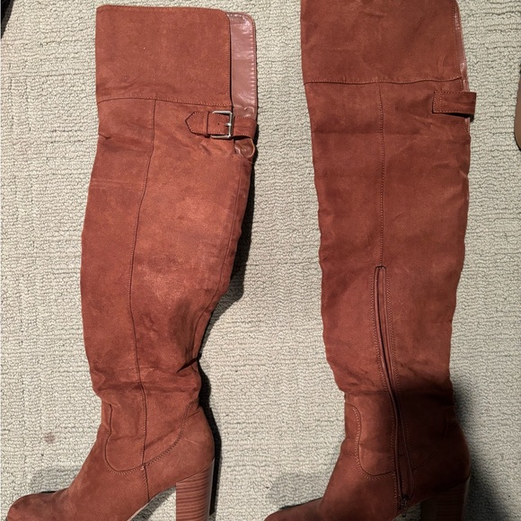 Shoes - Women's Brown Suede Knee-High Boots